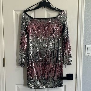 Pink Silver sequence dress
